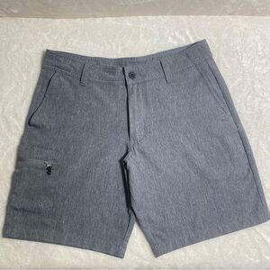 MAGELLAN Outdoors Aransas Pass Grey Heather Hybrid Fishing Shorts Mens Size 32